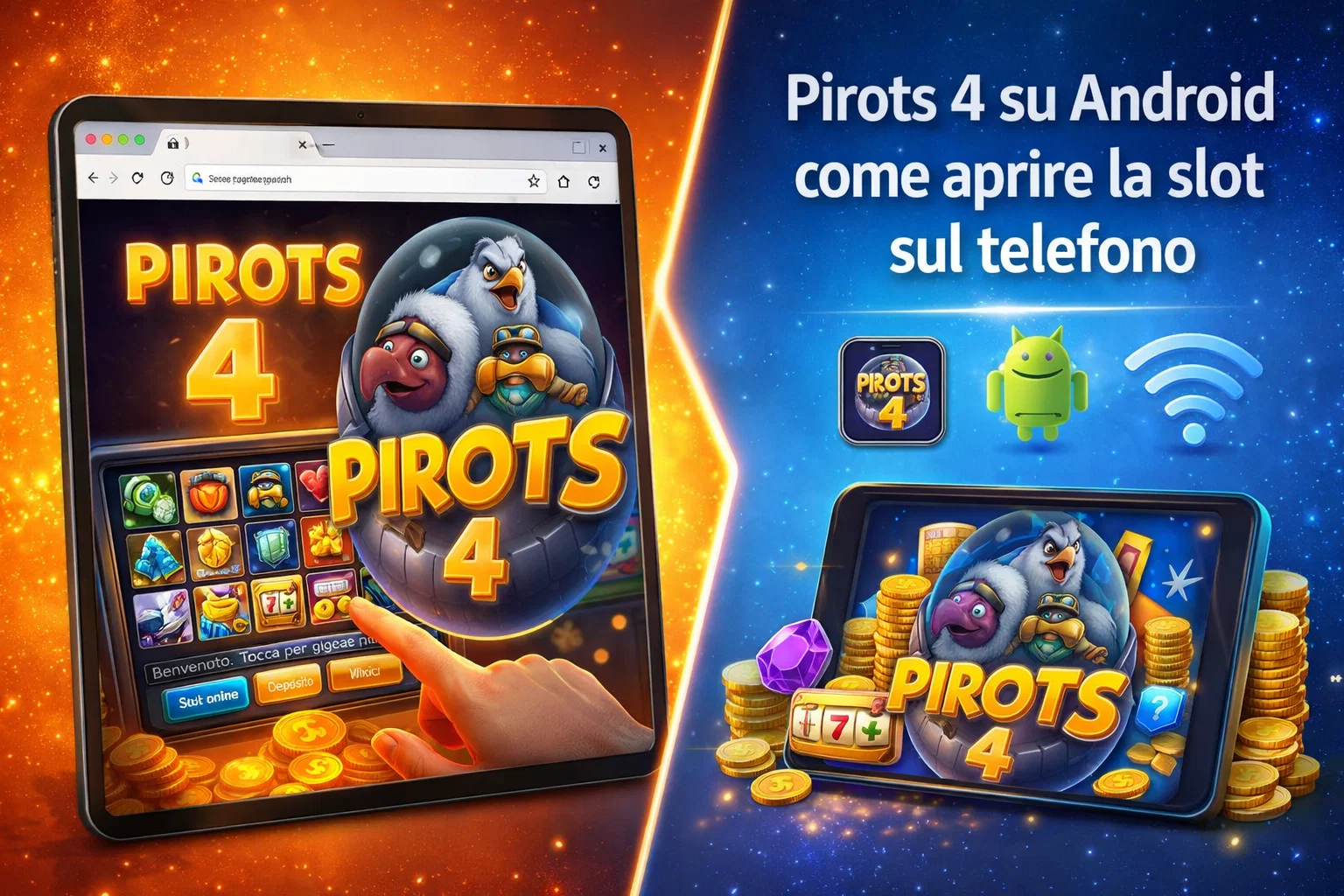 Pirots 4 su Android: come aprire la slot sul telefono