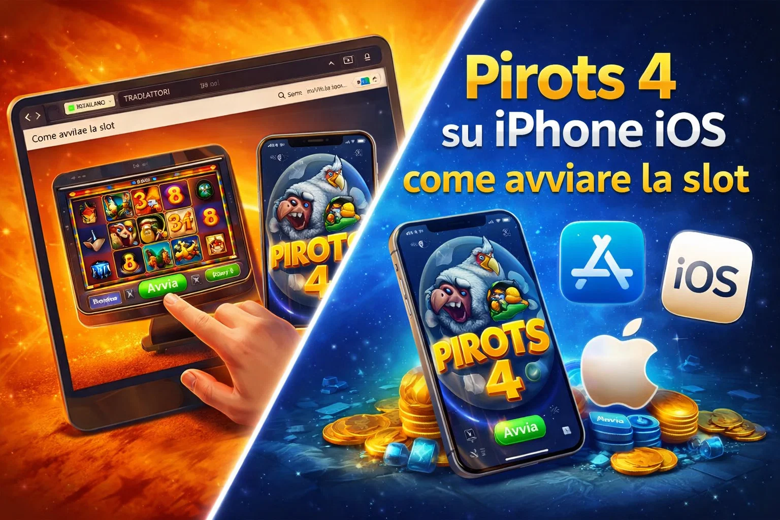 Pirots 4 su iPhone iOS: come avviare la slot